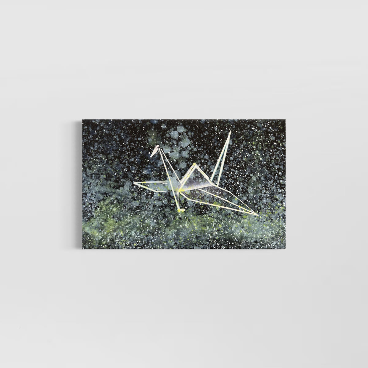Overpainting on Canvas 2022 // Hidden Places  Origami Crane / Kranich 2020
