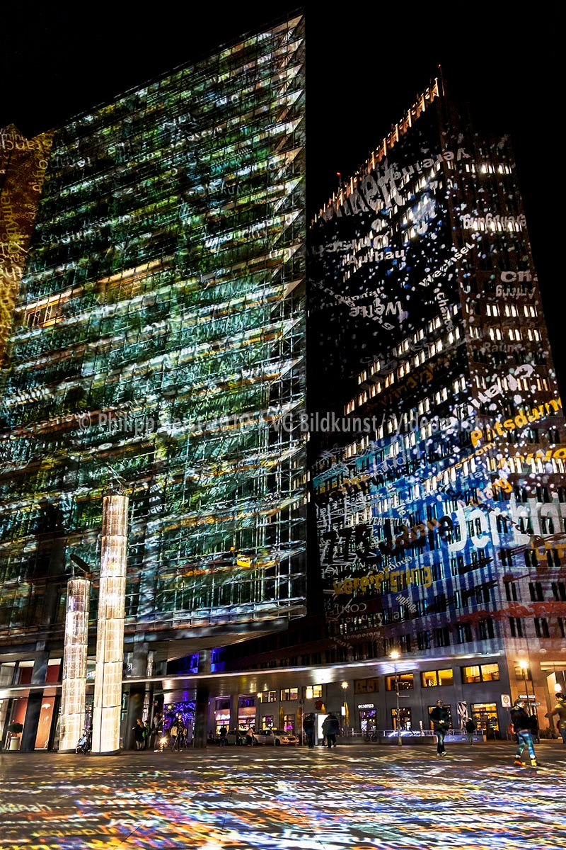 Berlin / Potsdamer / Platz Festival of Lights 2012 "Time Drifts - WORDS OF BERLIN" 10.-21 October 2012  (signed + Frame)