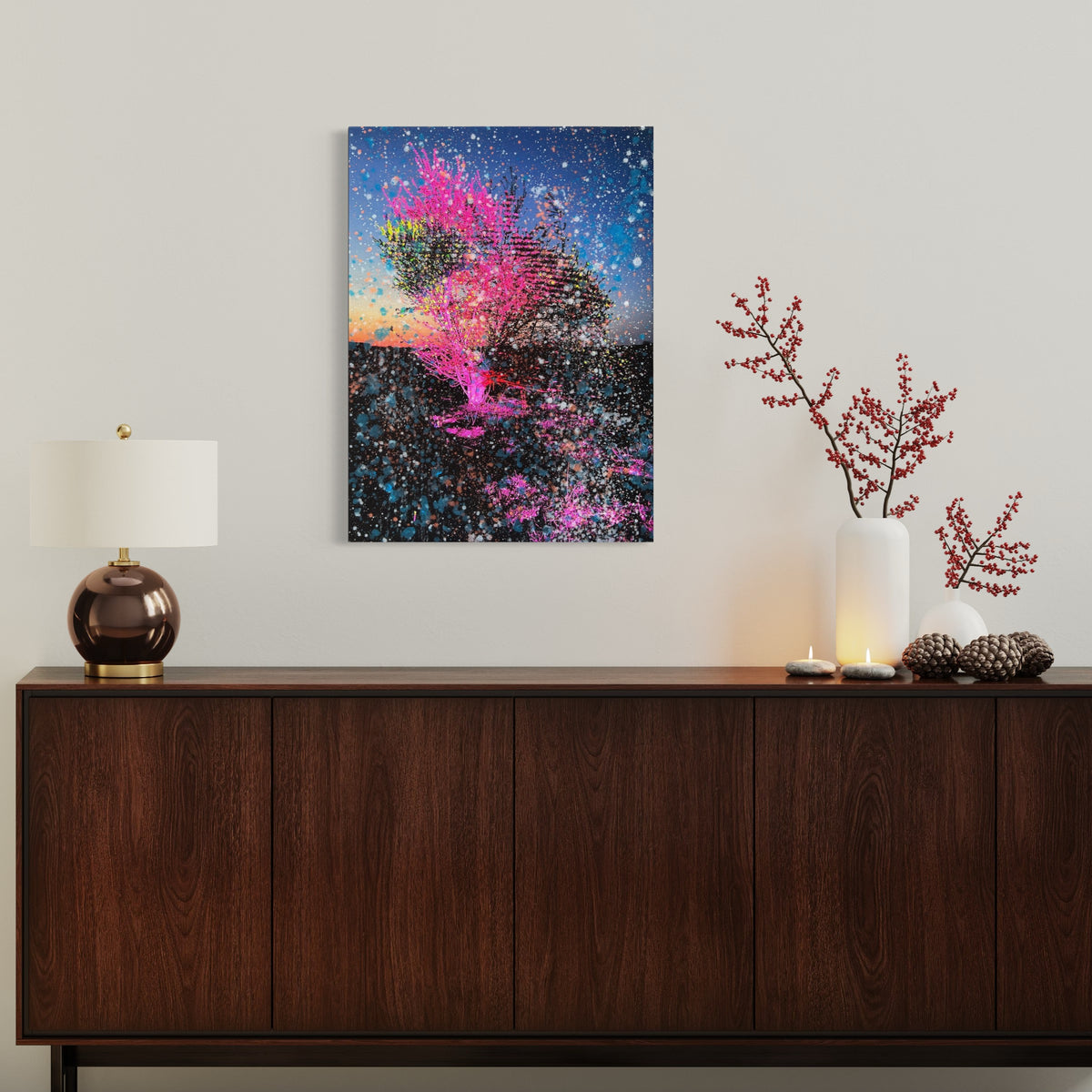 Overpainting Fine Art Print on Canvas 2022  Katerbow Hidden Places Mirabellen Baum