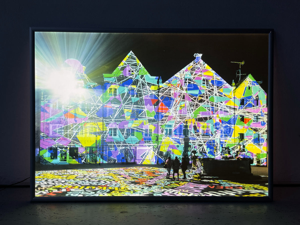 LED Light Frame / Led Leuchtrahmen Weilheim 2. Lichtkunst Festival Weilheim Fades 2018 (signed)
