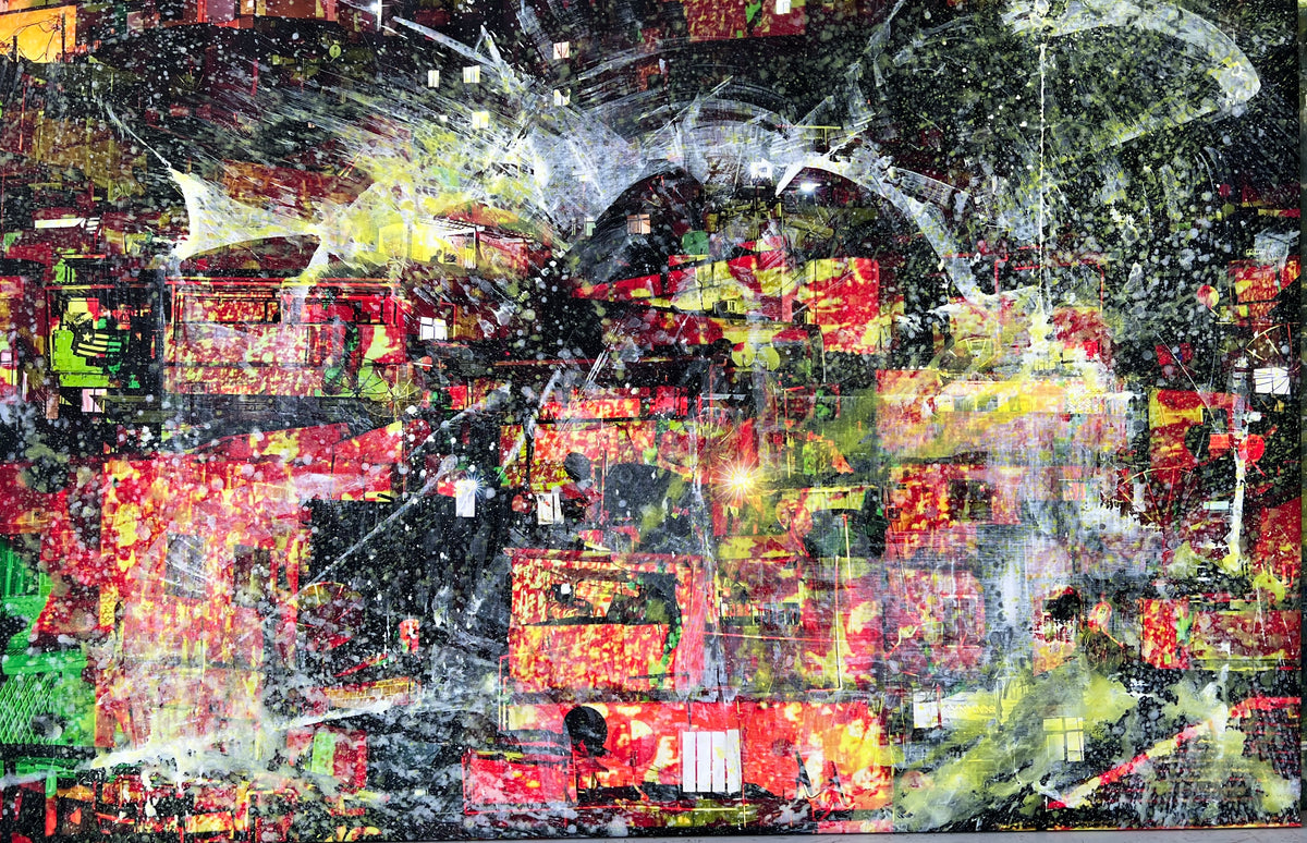 Overpainting on Canvas 2022 //Rio de Janeiro 2014 Santa Marta video installation