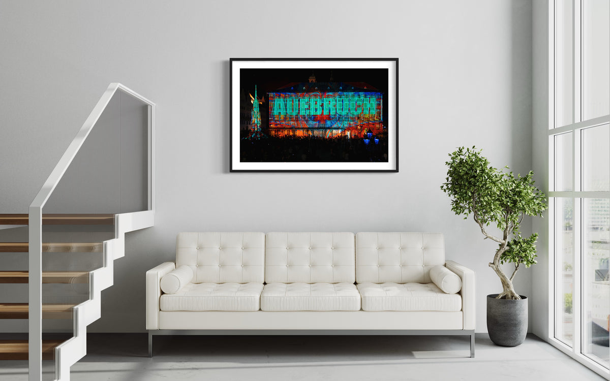 Nürnberg/ Nuremberg Rathaus „Into the Blue“ Blaue Nacht 2017 (signed + Frame)