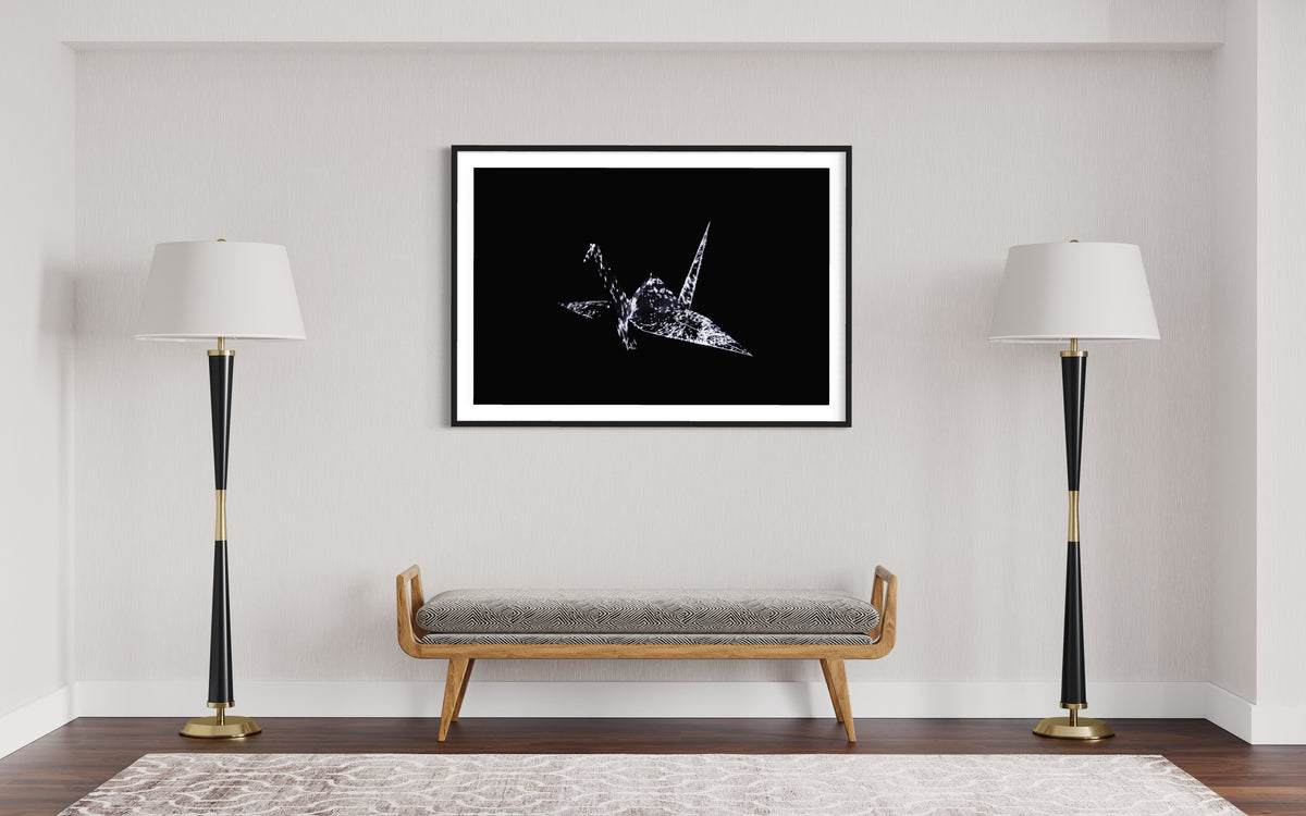 Hidden Places Origami Crane 2020  (signed + Frame)