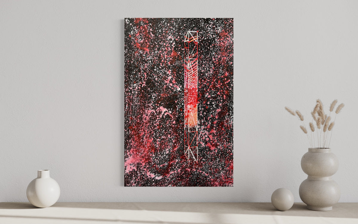 Overpainting Fine Art Print on Canvas 2022  Berlin 2020 Hidden Places // Strassenpfosten/ street post 2020 video Installation