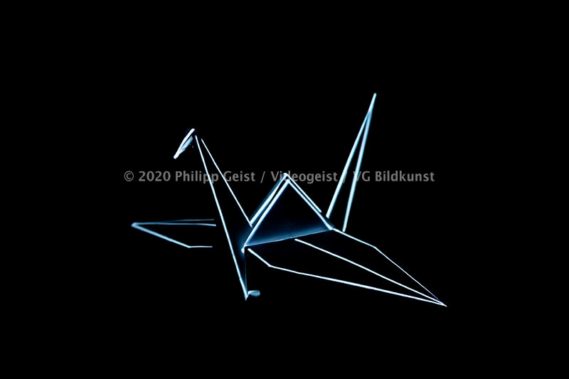 Hidden Places Origami Crane 2020  (signed + Frame)