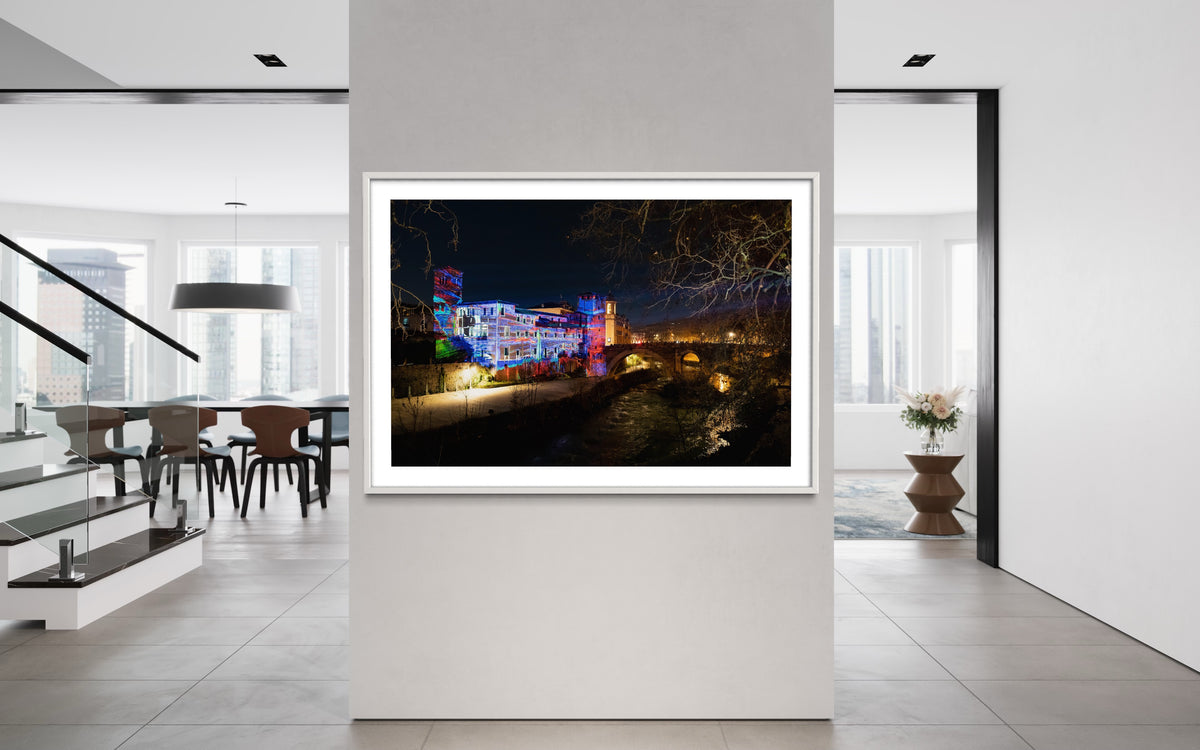 Rome/ Rom Tiberina Luce Luna 2019 (signed + Frame)