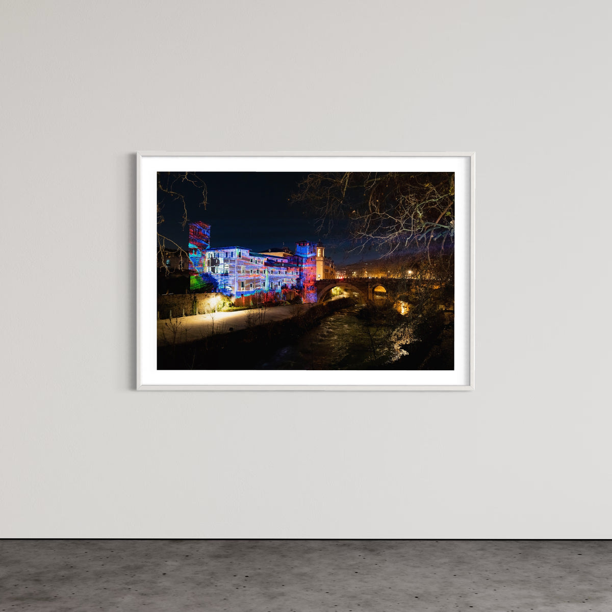 Rome/ Rom Tiberina Luce Luna 2019 (signed + Frame)