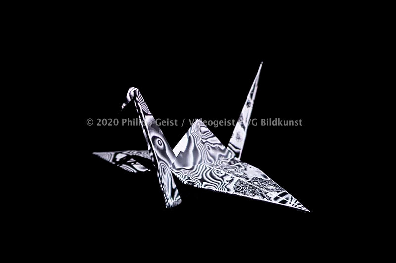 Hidden Places Origami Crane 2020  (signed + Frame)