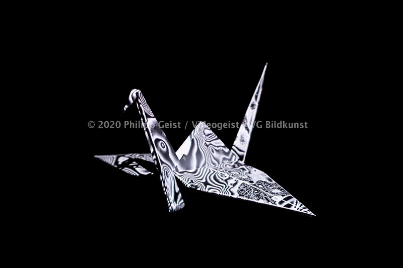 Hidden Places Origami Crane 2020  (signed + Frame)
