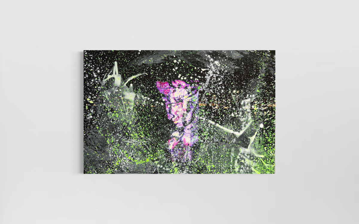 Overpainting on Canvas 2022 // Berlin 2020 Hidden Places  Garbage can/ Mülleimer video installation