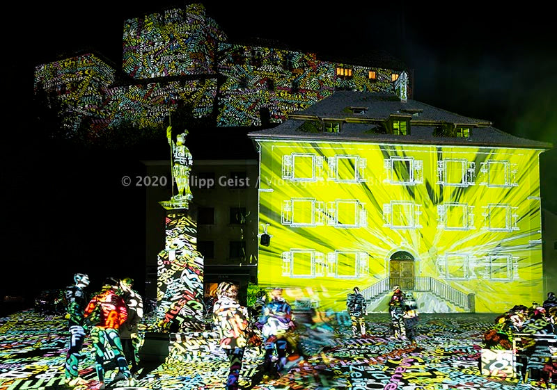 Feldkirch Lichtstadt Alte Dogana & Schattenburg „Feldkirch Fades“ 2018 (signed + Frame)
