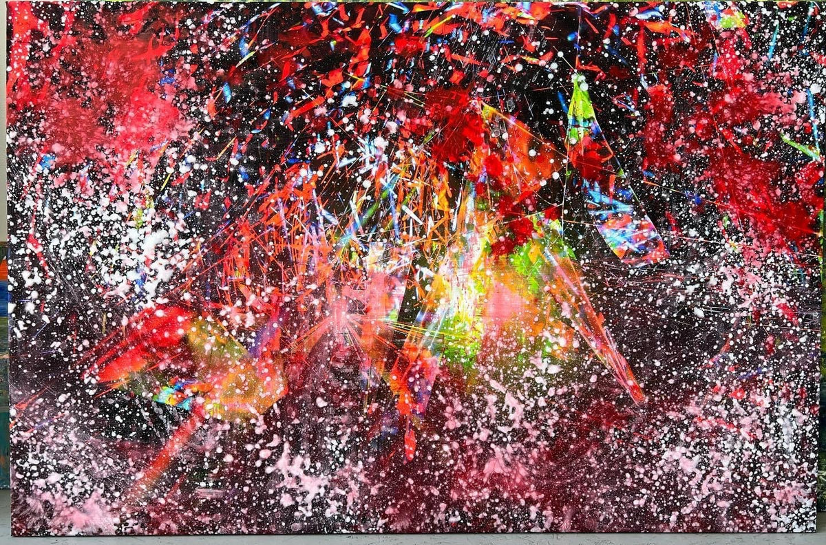 Overpainting Fine Art Print on Canvas 2022  Freising Schafhof Europäisches Künstlerhaus 2018 InBetween  video installation